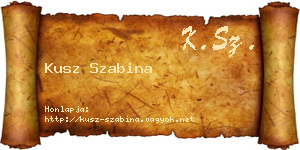 Kusz Szabina névjegykártya
